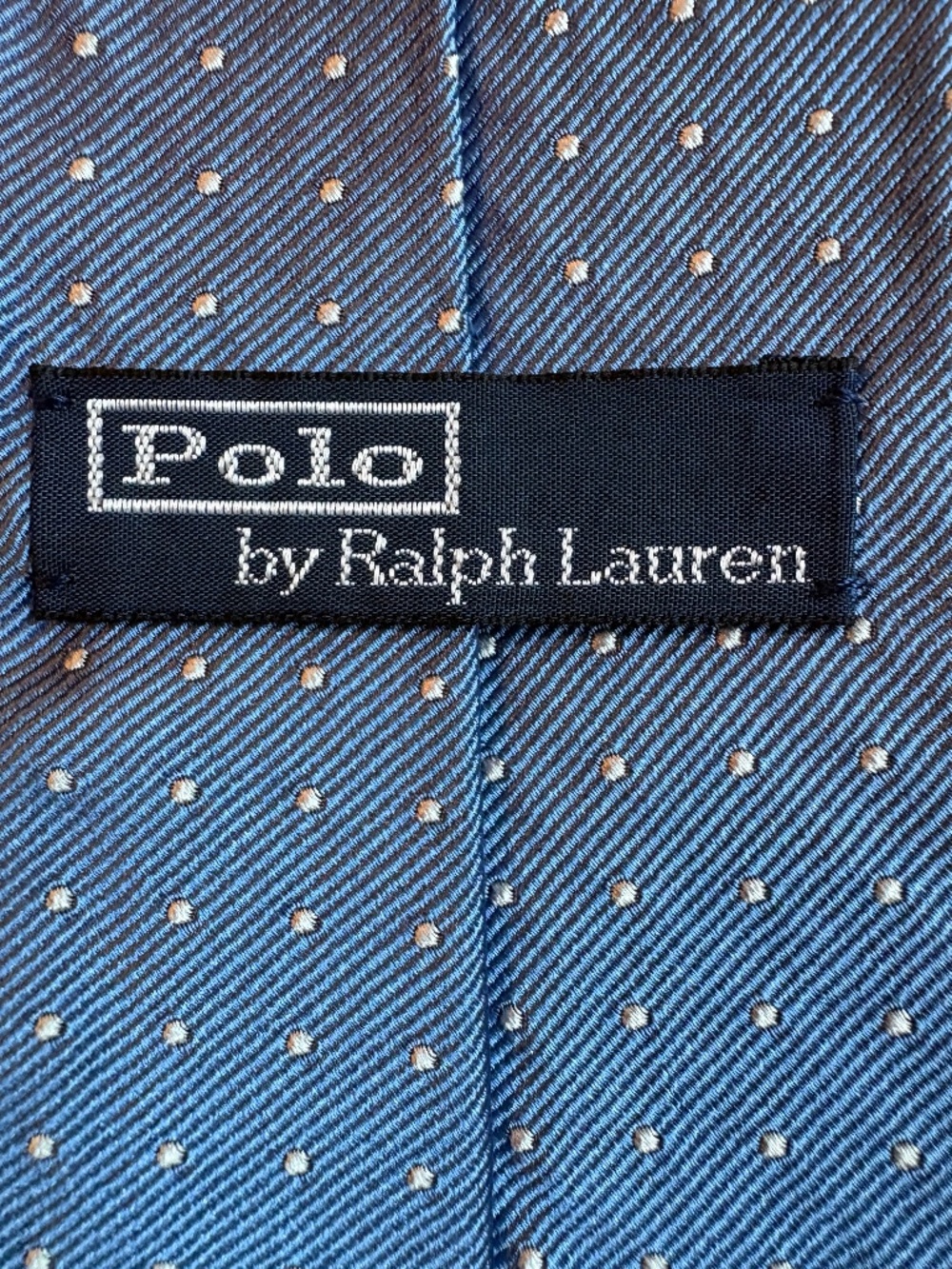 Polo Ralph Lauren Blue Pin Dot Silk Necktie Hand Made in Italy 3.25” Classic